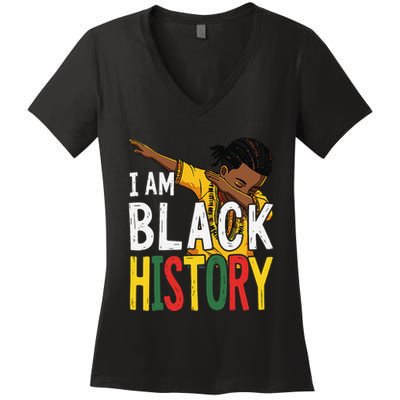 I Am Black History Black History Month Gift Women's V-Neck T-Shirt