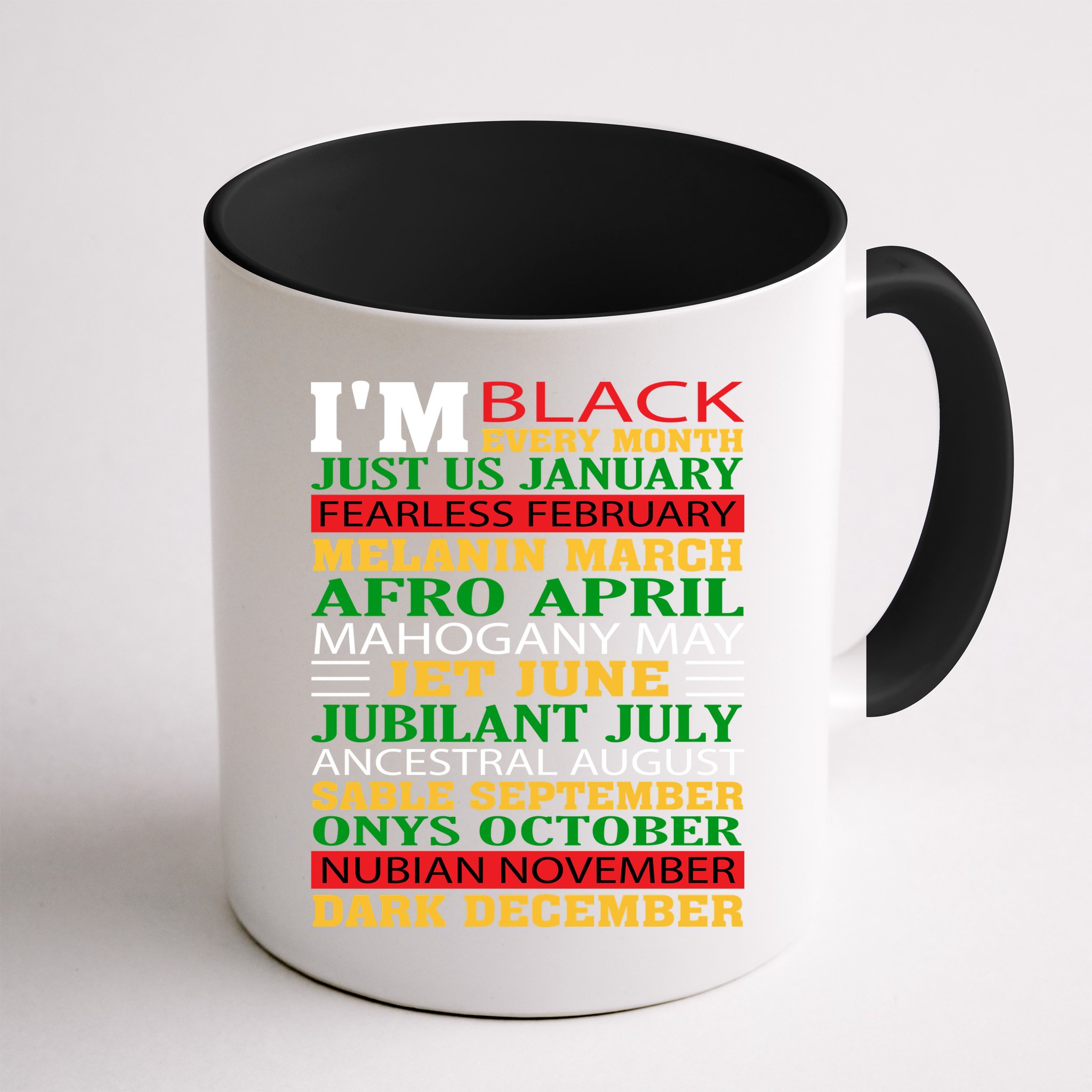 I Am Black Every Month Shirt Black History Month Mug