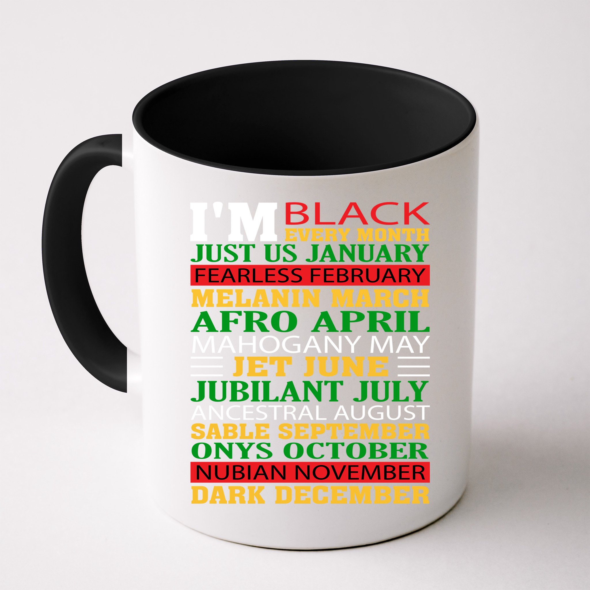 I Am Black Every Month Shirt Black History Month Mug