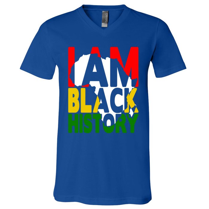 I Am Black History Month African American Pride Celebration Gift V-Neck T-Shirt