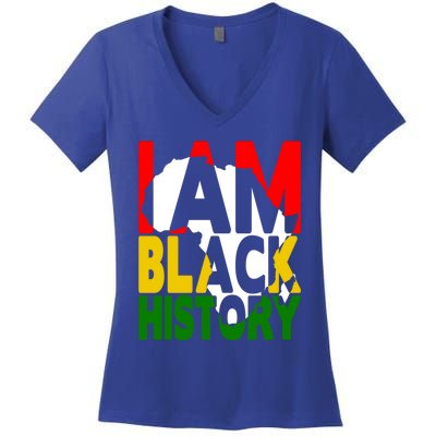 I Am Black History Month African American Pride Celebration Gift Women's V-Neck T-Shirt