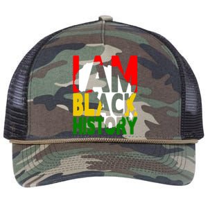 I Am Black History Month African American Pride Celebration Gift Retro Rope Trucker Hat Cap