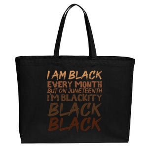 I Am Black Every Month Juneteenth Blackity Cotton Canvas Jumbo Tote