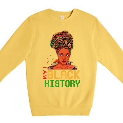 I Am Black History Afro Love African American Gift Premium Crewneck Sweatshirt