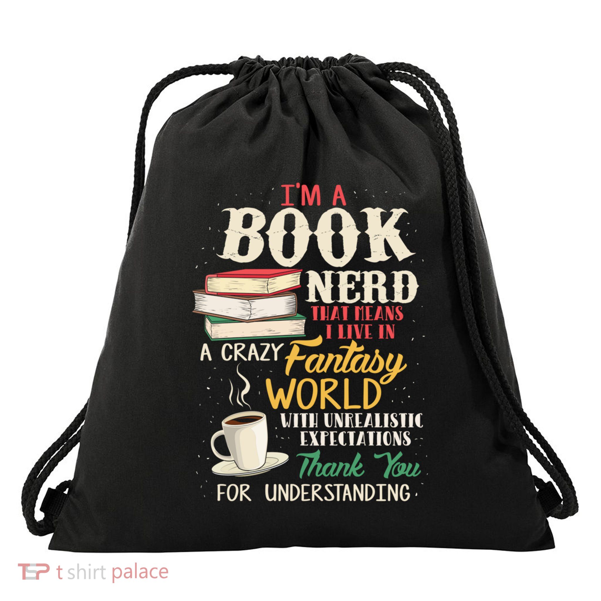 IM A Book Nerd Book Lover Literature Gift Drawstring Bag