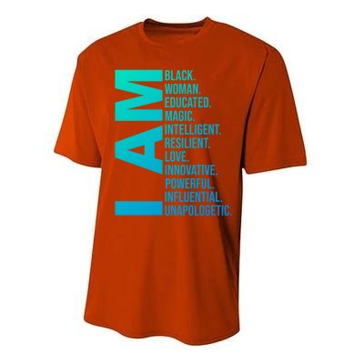 I Am Black Black History Month Educated Black Gift Performance Sprint T-Shirt