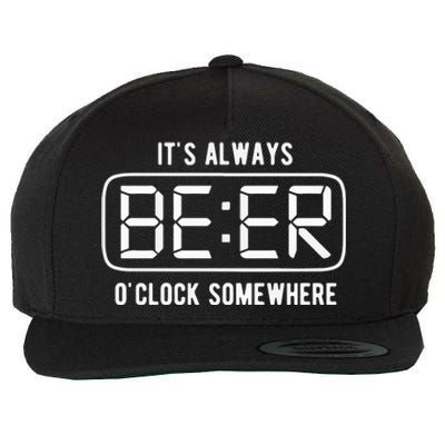 ItS Always Beer OClock Somewhere Summer Wool Snapback Cap