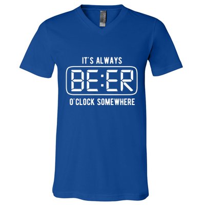 ItS Always Beer OClock Somewhere Summer V-Neck T-Shirt