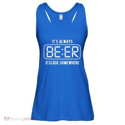 ItS Always Beer OClock Somewhere Summer Ladies Essential Flowy Tank