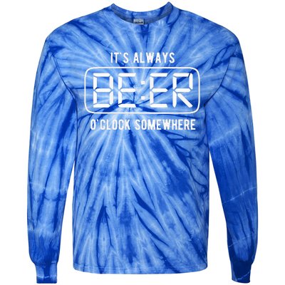 ItS Always Beer OClock Somewhere Summer Tie-Dye Long Sleeve Shirt