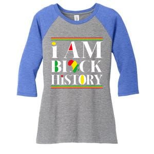 I Am Black History Month Juneteenth Freedom Day Independence Meaningful Gift Women's Tri-Blend 3/4-Sleeve Raglan Shirt