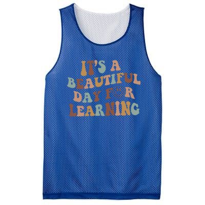 It's A Beautiful Day For Learning Teacher Vintage Cute Gift Mesh Reversible Basketball Jersey Tank