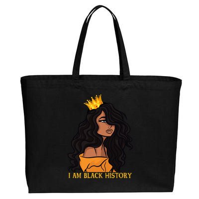 I Am Black History African American Afro Blm Gift Cotton Canvas Jumbo Tote