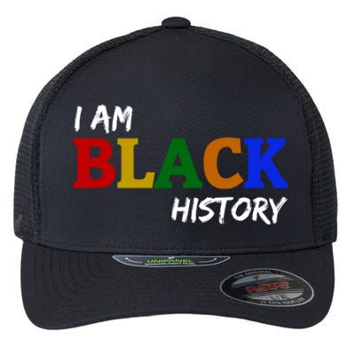 I Am Black History Gift Flexfit Unipanel Trucker Cap