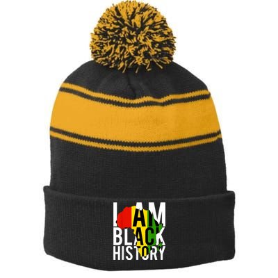 I Am Black History Black History Month & Pride Gift Stripe Pom Pom Beanie