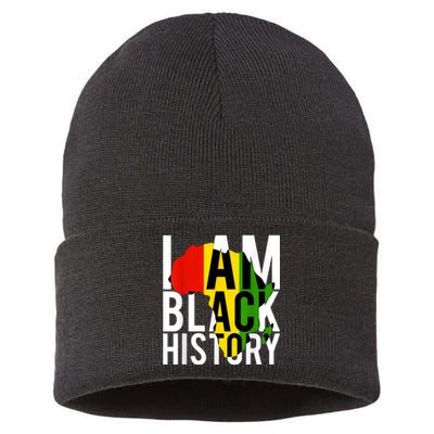 I Am Black History Black History Month & Pride Gift Sustainable Knit Beanie