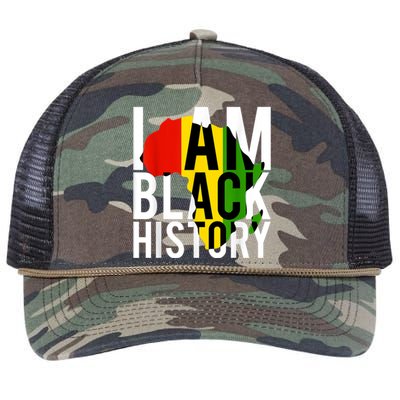 I Am Black History Black History Month & Pride Gift Retro Rope Trucker Hat Cap