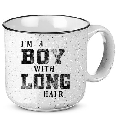 I'm A Boy With Long Hair Funny Long Hair Boy Cool 15oz Campfire Ceramic Mug