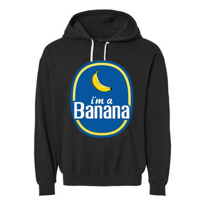 IM A Banana Costume Halloween Fruit Sticker Yellow Garment-Dyed Fleece Hoodie