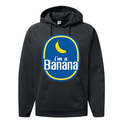 IM A Banana Costume Halloween Fruit Sticker Yellow Performance Fleece Hoodie