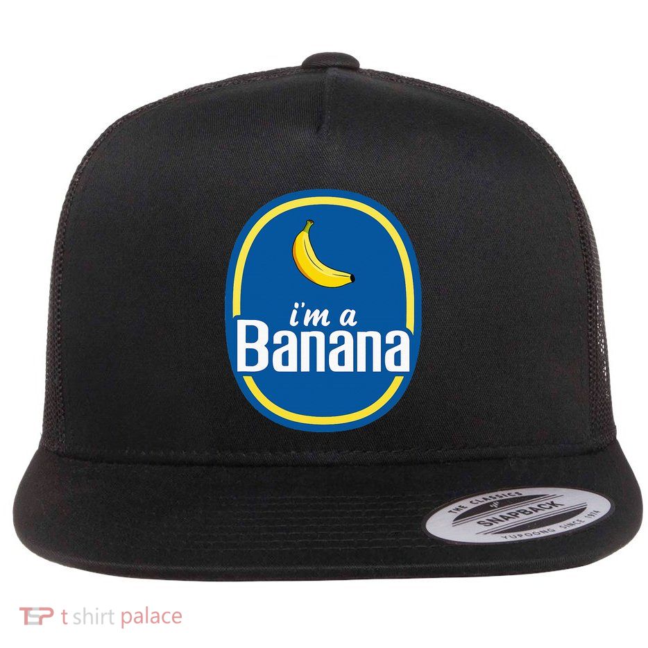 IM A Banana Costume Halloween Fruit Sticker Yellow Flatbill Hat