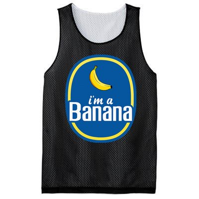 IM A Banana Costume Halloween Fruit Sticker Yellow Mesh Reversible Basketball Jersey Tank