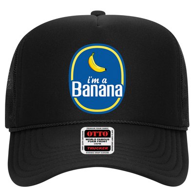 IM A Banana Costume Halloween Fruit Sticker Yellow Trucker Hat