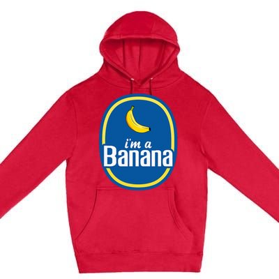 IM A Banana Costume Halloween Fruit Sticker Yellow Premium Pullover Hoodie