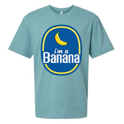 IM A Banana Costume Halloween Fruit Sticker Yellow Sueded Cloud Jersey T-Shirt