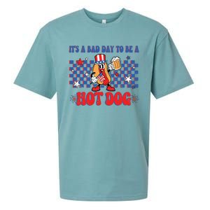 Its A Bad Day To Be A Hot Dog 4th Of July Fun Hotdog Lover Sueded Cloud Jersey T-Shirt