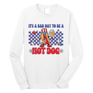 Its A Bad Day To Be A Hot Dog 4th Of July Fun Hotdog Lover Long Sleeve Shirt