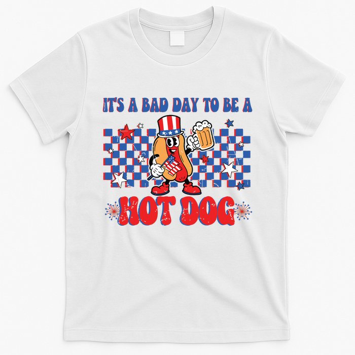 Its A Bad Day To Be A Hot Dog 4th Of July Fun Hotdog Lover T-Shirt