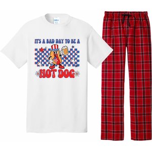 Its A Bad Day To Be A Hot Dog 4th Of July Fun Hotdog Lover Pajama Set