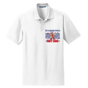 Its A Bad Day To Be A Hot Dog 4th Of July Fun Hotdog Lover Dry Zone Grid Polo