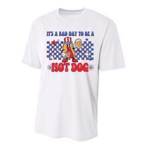 Its A Bad Day To Be A Hot Dog 4th Of July Fun Hotdog Lover Performance Sprint T-Shirt