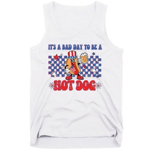 Its A Bad Day To Be A Hot Dog 4th Of July Fun Hotdog Lover Tank Top