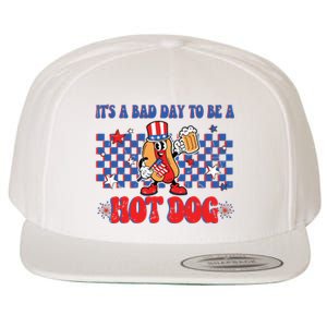 Its A Bad Day To Be A Hot Dog 4th Of July Fun Hotdog Lover Wool Snapback Cap