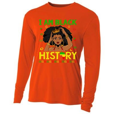 I Am Black History Juneteenth Afro American Blm Melanin Cute Gift Cooling Performance Long Sleeve Crew