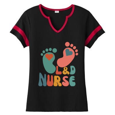 ItS A Beautiful Day In The Laborhood L And D Nurse (Both Sides) Funny Gift Ladies Halftime Notch Neck Tee