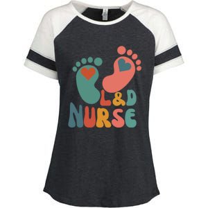 ItS A Beautiful Day In The Laborhood L And D Nurse (Both Sides) Funny Gift Enza Ladies Jersey Colorblock Tee