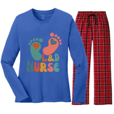 ItS A Beautiful Day In The Laborhood L And D Nurse (Both Sides) Funny Gift Women's Long Sleeve Flannel Pajama Set 