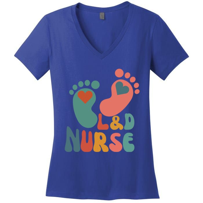 ItS A Beautiful Day In The Laborhood L And D Nurse (Both Sides) Funny Gift Women's V-Neck T-Shirt