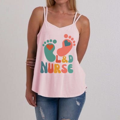 ItS A Beautiful Day In The Laborhood L And D Nurse (Both Sides) Funny Gift Women's Strappy Tank