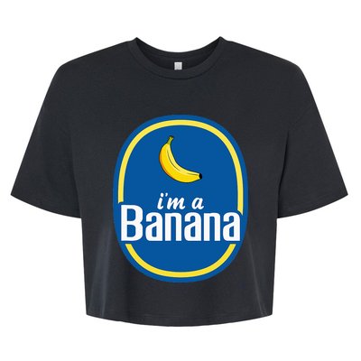 IM A Banana Costume Halloween Fruit Sticker Bella+Canvas Jersey Crop Tee