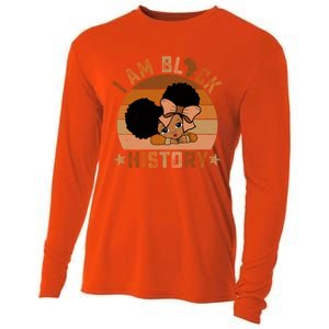 I Am Black History Juneteenth Black With Afro Hair Gift Cooling Performance Long Sleeve Crew