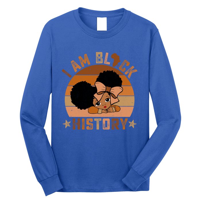 I Am Black History Juneteenth Black With Afro Hair Gift Long Sleeve Shirt