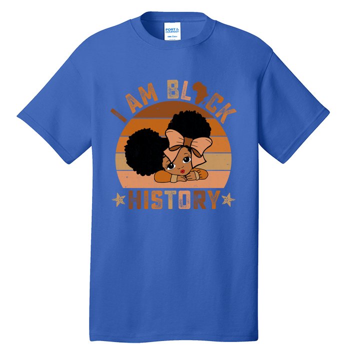 I Am Black History Juneteenth Black With Afro Hair Gift Tall T-Shirt