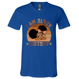 I Am Black History Juneteenth Black With Afro Hair Gift V-Neck T-Shirt