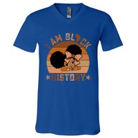 I Am Black History Juneteenth Black With Afro Hair Gift V-Neck T-Shirt