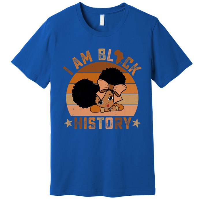 I Am Black History Juneteenth Black With Afro Hair Gift Premium T-Shirt